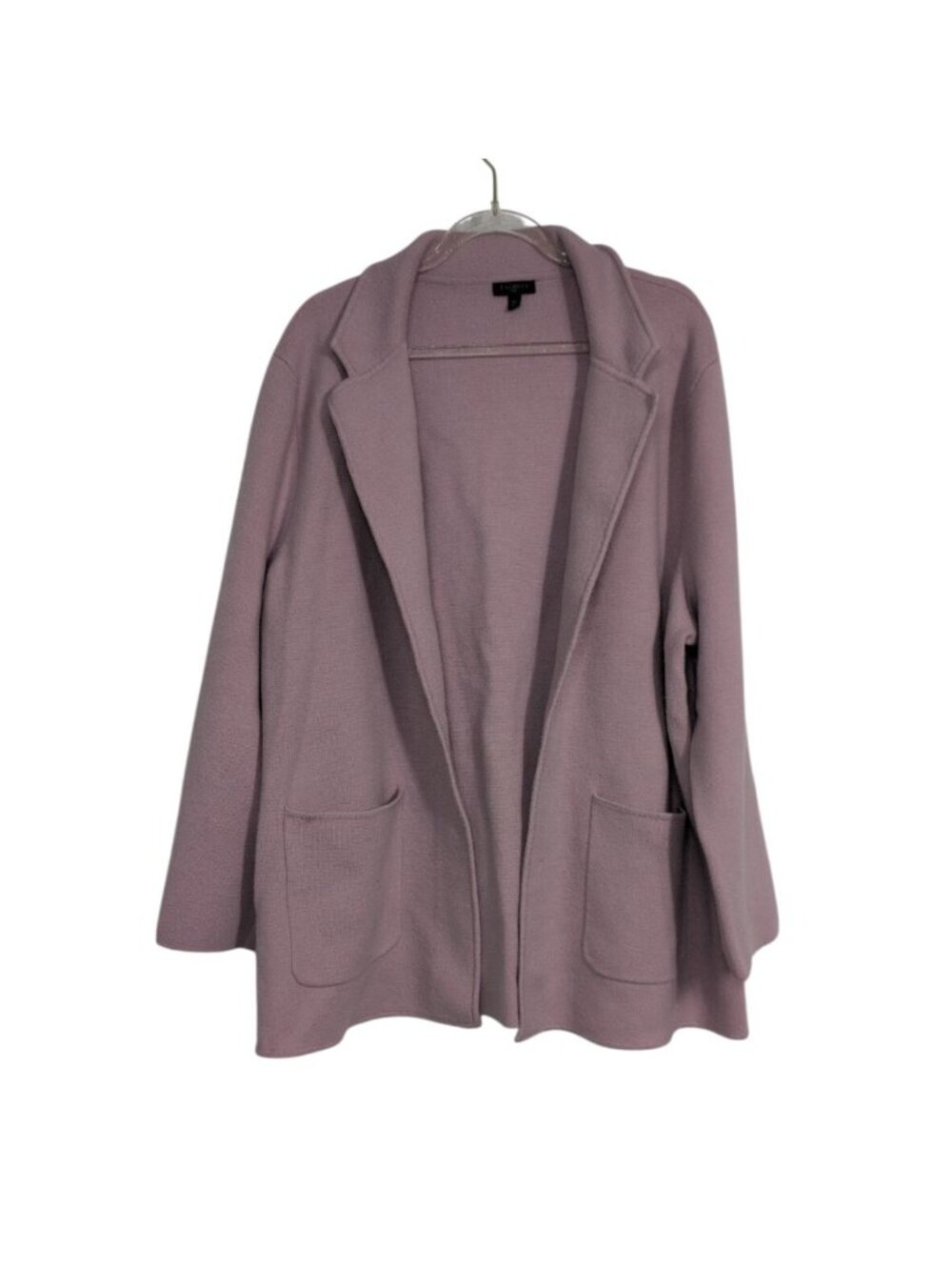 Talbots Sweater Blazer Womens Plus Size 3X Pink Merino Wool Blend Notch Collar